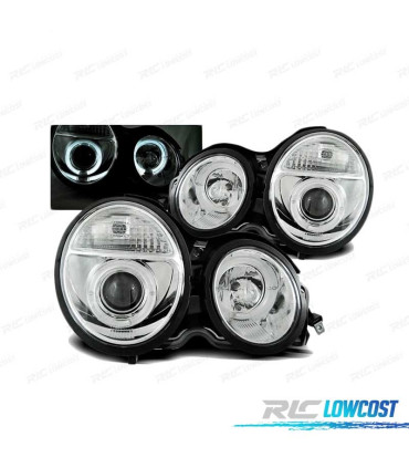 FAROIS ANGEL EYES PARA MERCEDES W210 95-99 CROMADOS