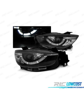 FARÓIS LED TRU DRL PARA MAZDA CX5 11-15 BLACK PRETO