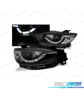 FARÓIS LED TRU DRL MAZDA CX5 11-15 PRETOS