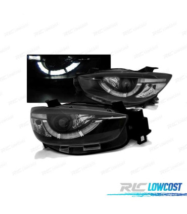 FARÓIS LED TRU DRL MAZDA CX5 11-15 PRETOS