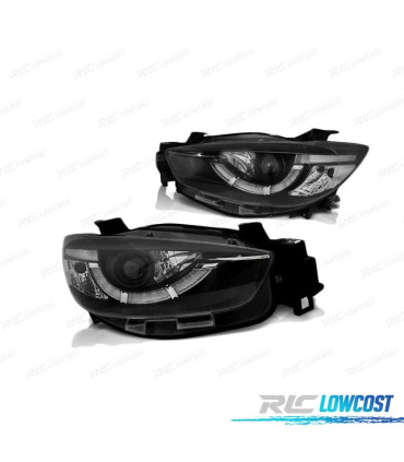 FARÓIS LED TRU DRL MAZDA CX5 11-15 PRETOS