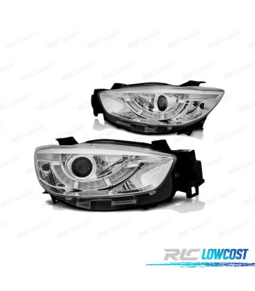 FARÓIS LED TRU DRL MAZDA CX5 11-15 CROMADOS