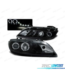 FARÓIS LED ANGEL EYES PARA MAZDA 6 02-07 BLACK PRETO