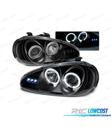 FARÓIS ANGEL EYES PARA MAZDA MX3 91-98 BLACK PRETO