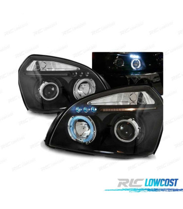 FARÓIS ANGEL EYES LED PARA HYUNDAI TUCSON 04-10 BLACK PRETO