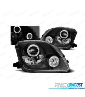 FARÓIS ANGEL EYES PARA HONDA PRELUDE 97-01 BLACK PRETO