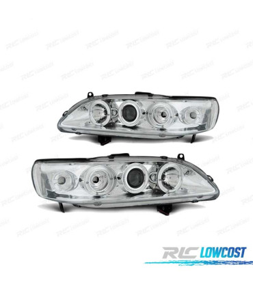 FARÓIS ANGEL EYES PARA HONDA ACCORD 98-02 EUA CHROME CROMADO