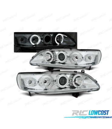 FARÓIS ANGEL EYES PARA HONDA ACCORD 98-02 EUA CHROME CROMADO