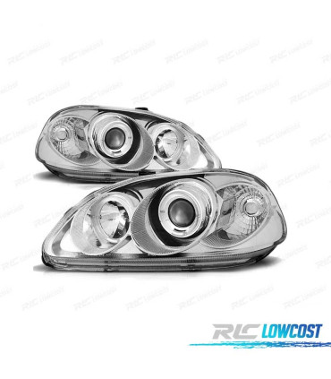 FARÓIS ANGEL EYES PARA HONDA CIVIC 95-98 CHROME CROMADO