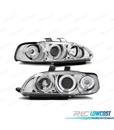 FARÓIS ANGEL EYES PARA HONDA CIVIC 91-95 2D 3D CHROME CROMADOS