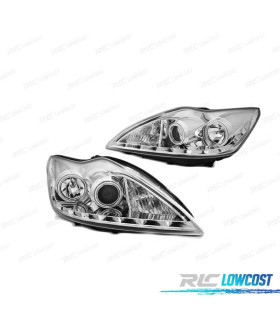 FARÓIS ANGEL EYES CCFL PARA FORD FOCUS II 08-10 CHROME CROMADO