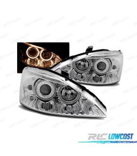 FARÓIS ANGEL EYES PARA FORD FOCUS 98-01 CHROME CROMADO