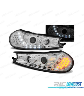 FARÓIS LED DAYLIGHT PARA FORD MONDEO 96-00 CHROME CROMADO