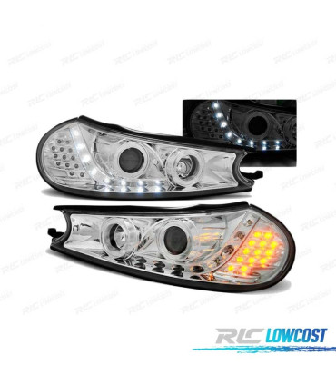 FARÓIS LED DAYLIGHT PARA FORD MONDEO 96-00 CHROME CROMADO