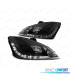 FARÓIS LED DAYLIGHT PARA FORD FOCUS 98-01 PRETO