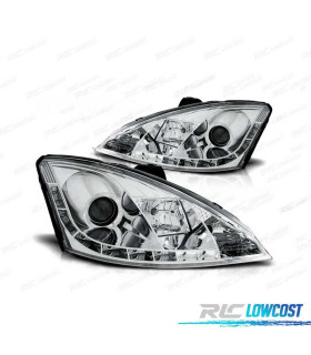 FARÓIS LED DAYLIGHT PARA FORD FOCUS 1 98-01 CROMADO