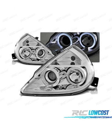 FARÓIS ANGEL EYES PARA FORD KA 96-08 CROMADO