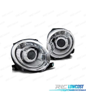 FARÓIS PARA FIAT 500 07- CROMADO