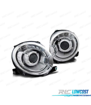 FARÓIS PARA FIAT 500 07- CROMADO