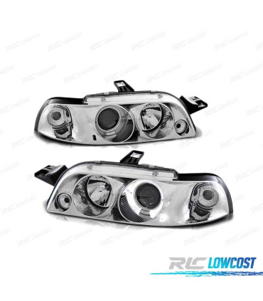 FARÓIS ANGEL EYES PARA FIAT PUNTO 93-99 LPFI08 CHROME CROMADO