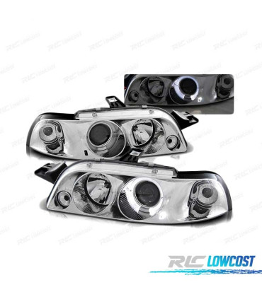 FARÓIS ANGEL EYES PARA FIAT PUNTO 93-99 LPFI08 CHROME CROMADO