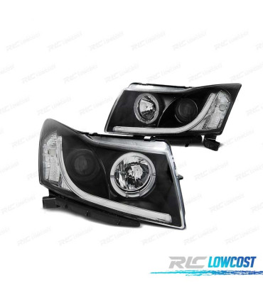 FARÓIS ANGEL EYES LED TUBE LIGHT PARA CHEVROLET CRUZE 09-12 PRETO