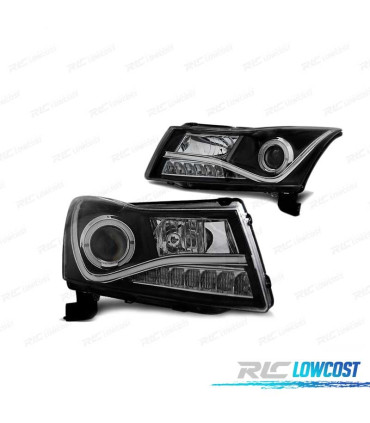 FARÓIS LED PARA CHEVROLET CRUZE 09-12 BLACK PRETO