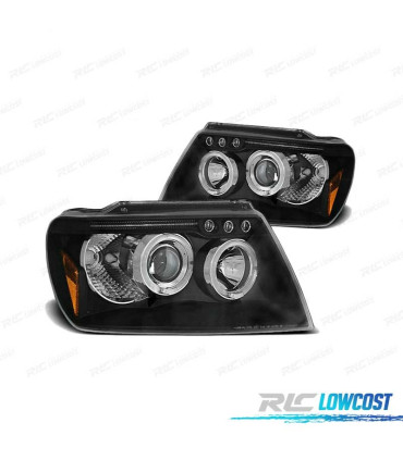 FARÓIS ANGEL EYES PARA JEEP GRAND CHEROKEE 99-05 BLACK PRETO