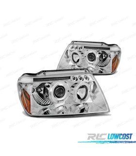 FARÓIS ANGEL EYES PARA JEEP GRAND CHEROKEE 99-05.05 CHROME CROMADO H1 H1