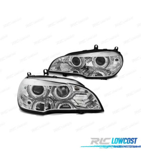 FARÓIS DE LUZ DIURNA BMW X5 E70 07-10 DRL LED CROMADOS AFS XENON