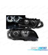 FARÓIS LED ANGEL EYES BMW E46 COUPE CABRIO 99-03 BLACK PRETO