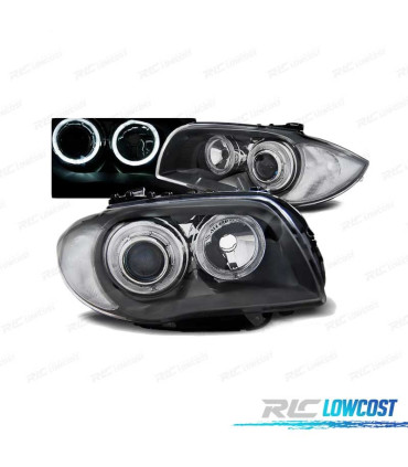 FARÓIS BMW E81 E87 E82 E88 04-11 ANGEL EYES LED