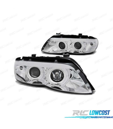 FARÓIS ANGEL EYES XENON PARA BMW X5 E53 03-06 CHROME CROMADO