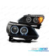 FARÓIS BMW E60 E61 03-07 LED ANGEL EYES BLACK PRETO