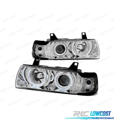 FARÓIS ANGEL EYES PARA BMW E36 COUPE CABRIO 90-99 CROMADO