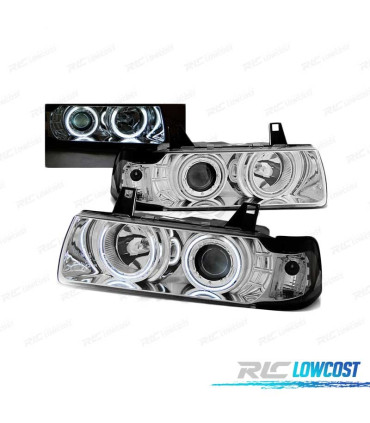 FARÓIS ANGEL EYES PARA BMW E36 90-99 S C T CROMADO