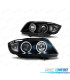 FARÓIS BMW E90 E91 05-08 ANGEL EYES CCFL BLACK PRETO