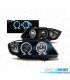 FARÓIS BMW E90 E91 05-08 ANGEL EYES CCFL BLACK PRETO