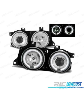 FARÓIS ANGEL EYES PARA BMW E32 E34 CHROME CROMADO