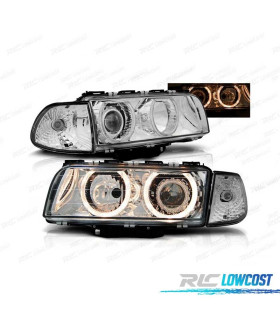 FARÓIS ANGEL EYES PARA BMW E38 94-98 H7 H7 CHROME CROMADO