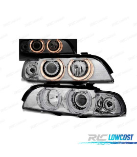 FARÓIS BMW E39 95-03 ANGEL EYES H7 H7 CROMADOS