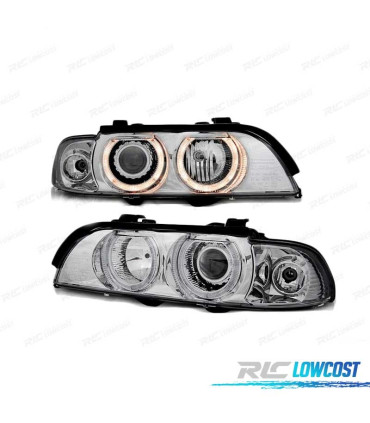 FARÓIS BMW E39 95-03 ANGEL EYES H7 H7 CROMADOS