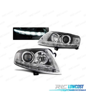 FARÓIS XENON AUDI A6 C6 04-08 CROMADO DRL