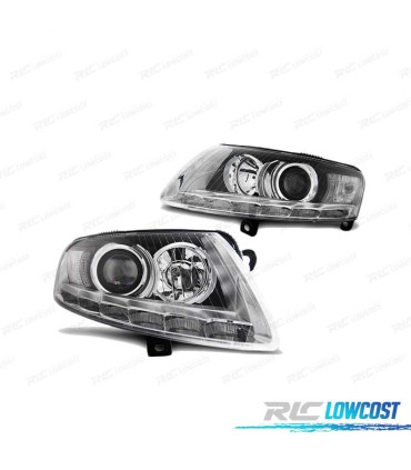 FARÓIS XENON AUDI A6 C6 04-08 CROMADO DRL