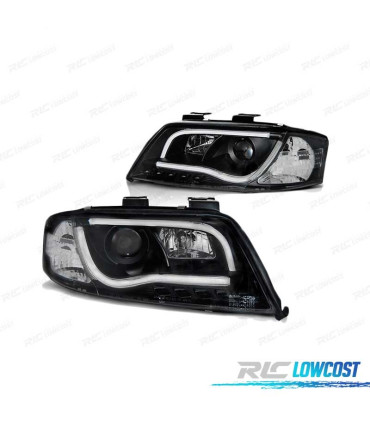 FARÓIS LED PARA AUDI A6 01-04 BLACK PRETO