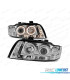 FARÓIS FRONTAIS ANGEL EYES PARA AUDI A4 00-04 CROMADO