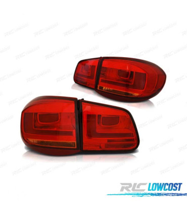 FAROLINS TRASEIROS LED VOLKSWAGEN VW TIGUAN 07-11 RED VERMELHO