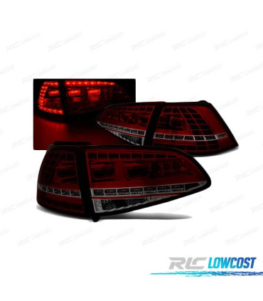 FAROLINS TRASEIROS LED PARA VOLKSWAGEN VW GOLF 7 12-17 LOOK GTI VERMELHAS FUMÊ