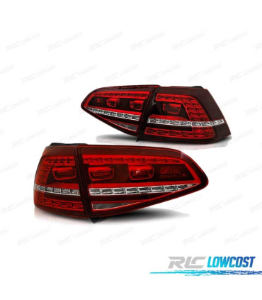 FAROLINS TRASEIROS FULL LED PARA VOLKSWAGEN VW GOLF 7 12-17 LOOK GTI VERMELHO BRANCO