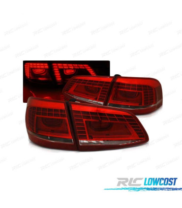 FAROLINS TRASEIROS LED VOLKSWAGEN VW PASSAT B7 VARIANT 10-14 RED CRYSTAL VERMELHO CRISTAL